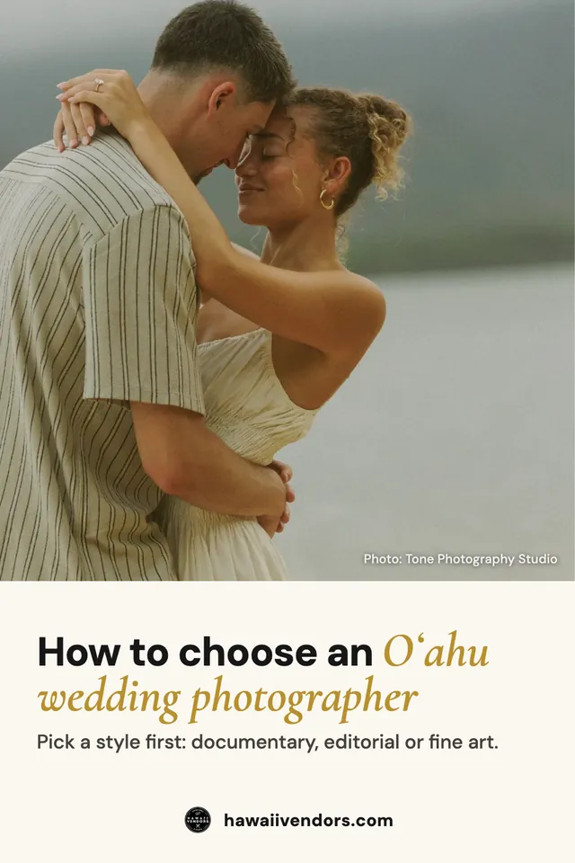 Pinterest pin: How to choose an Oahu wedding photographer