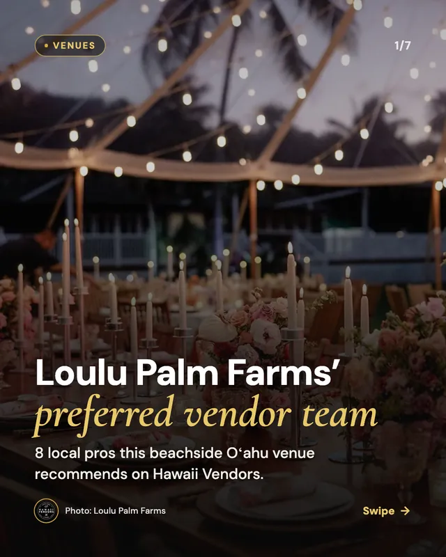 Instagram post: Loulu Palm Farms’ preferred vendor team